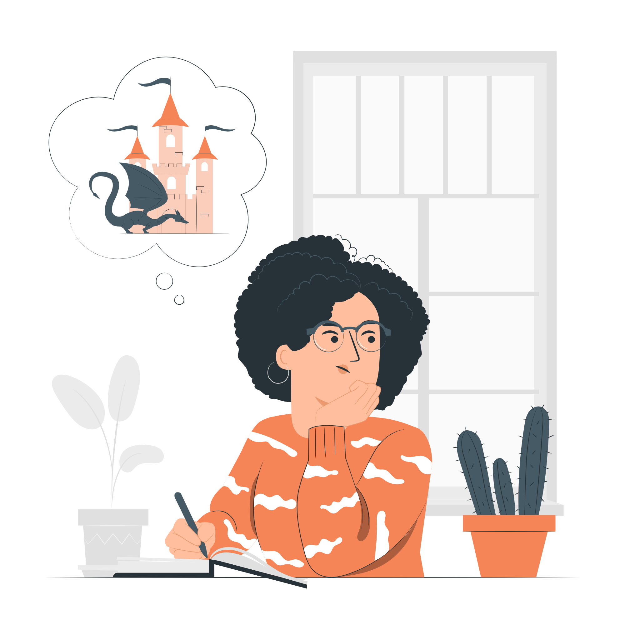 Novelist writing-pana.png
